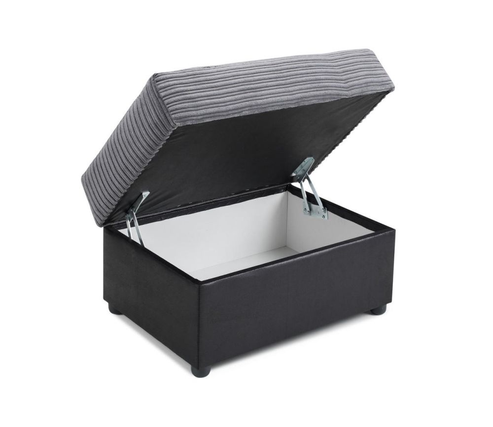 Horace Black and Grey Footstool