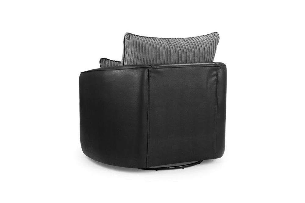 Horace Black and Grey Swivel Chair