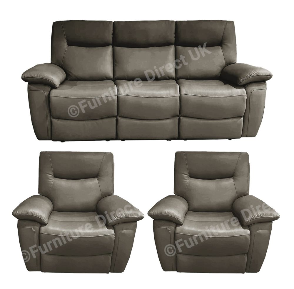 Lucia Dark Grey Power Recliner 3+1+1 Sofa Set