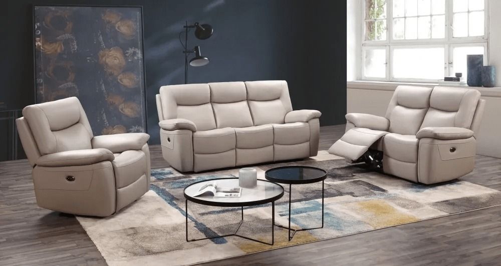 Lucia Pearl Grey Power Recliner 3+2+1 Sofa Set