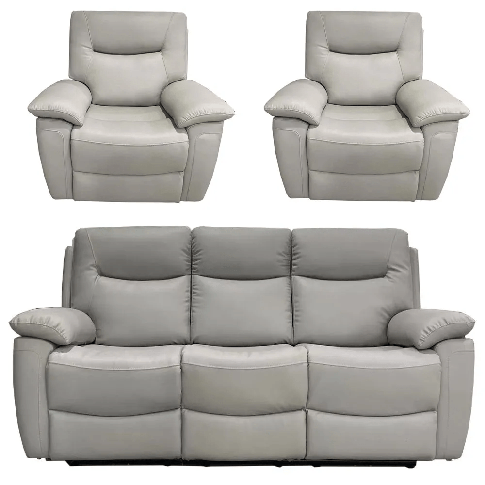 Lucia Pearl Grey Power Recliner 3+1+1 Sofa Set