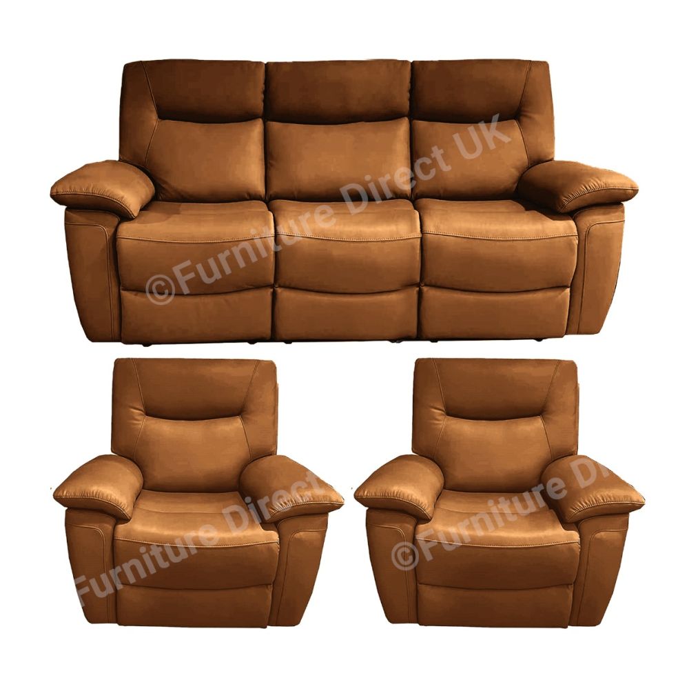 Lucia Tan Power Recliner 3+1+1 Sofa Set
