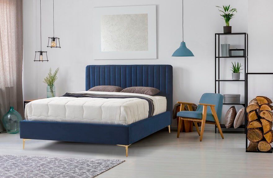 Furniture Link Lucy Blue Fabric Bed Frame