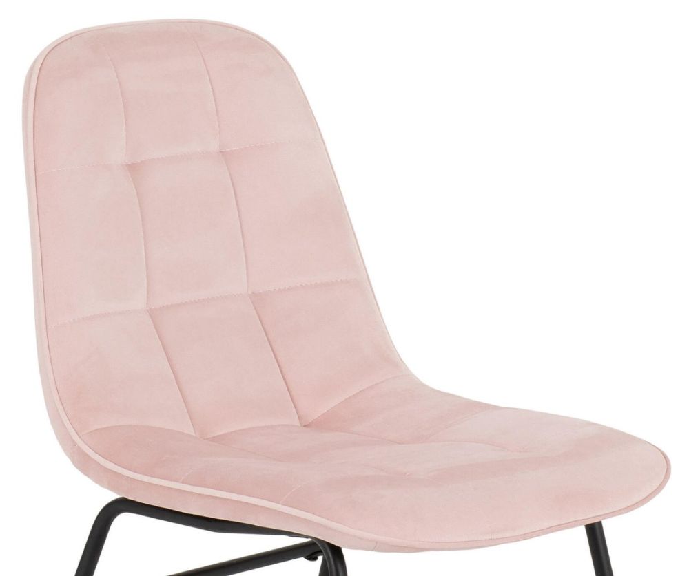 Seconique Furniture Lukas Baby Pink Velvet Chair in Pair