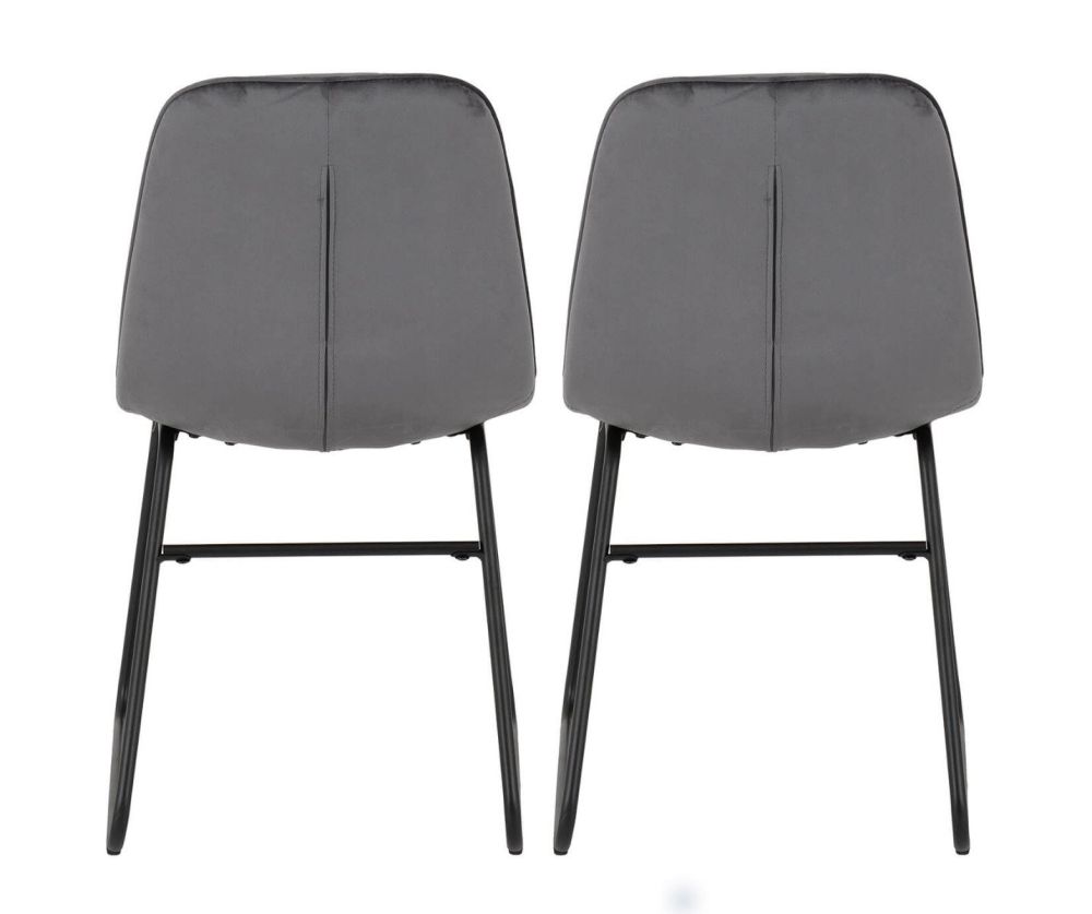 Seconique Furniture Lukas Grey Velvet Chair in Pair