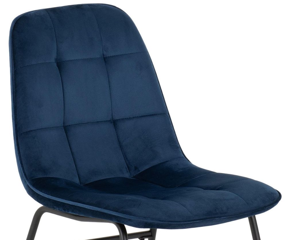 Seconique Furniture Lukas Sapphire Blue Velvet Chair in Pair
