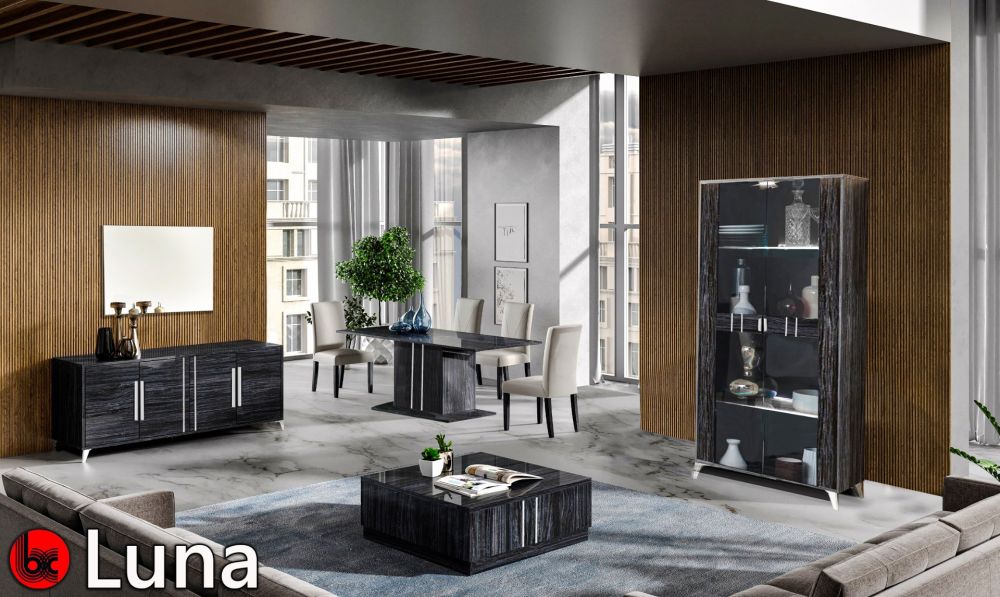 Ben Company Luna Dark Grey Italian 2 Door Vitrine