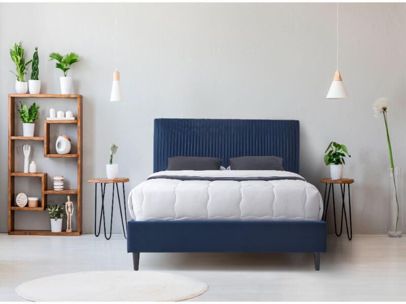 Furniture Link Lyla Blue Fabric Bed Frame
