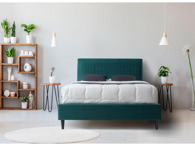 Furniture Link Lyla Green Fabric Bed Frame
