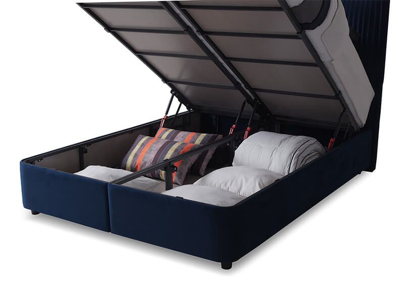 Furniture Link Lyla Blue Fabric Ottoman Bed
