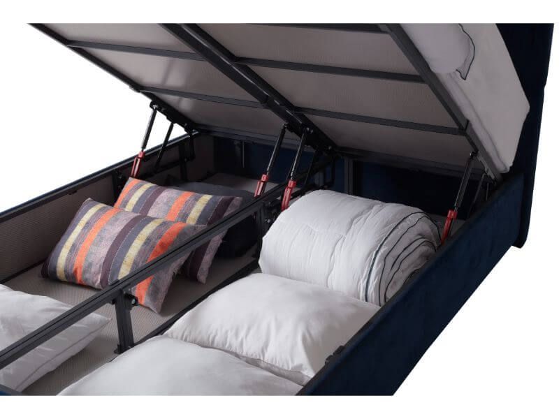 Furniture Link Lyla Blue Fabric Ottoman Bed