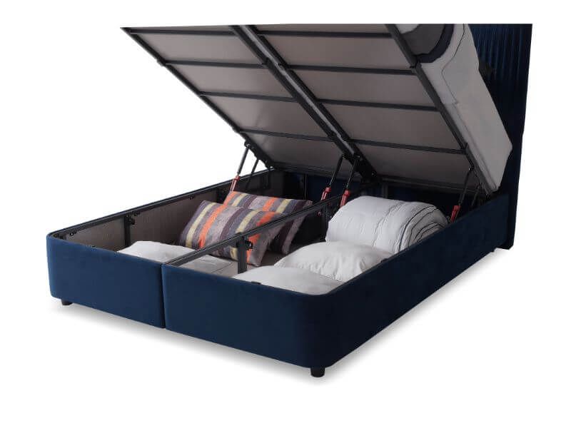 Furniture Link Lyla Blue Fabric Ottoman Bed