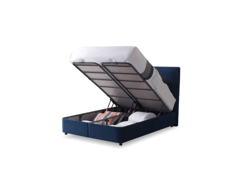 Furniture Link Lyla Blue Fabric Ottoman Bed