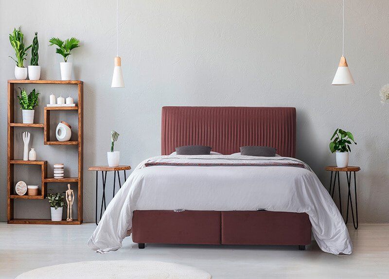Furniture Link Lyla Blush Fabric Ottoman Bed