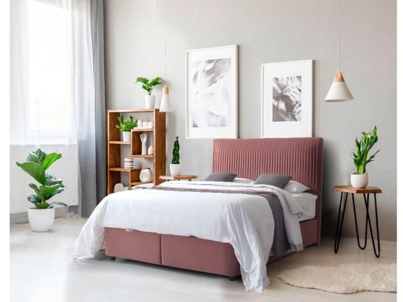 Furniture Link Lyla Blush Fabric Ottoman Bed