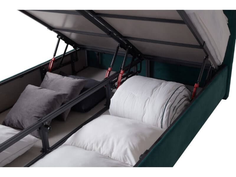 Furniture Link Lyla Green Fabric Ottoman Bed