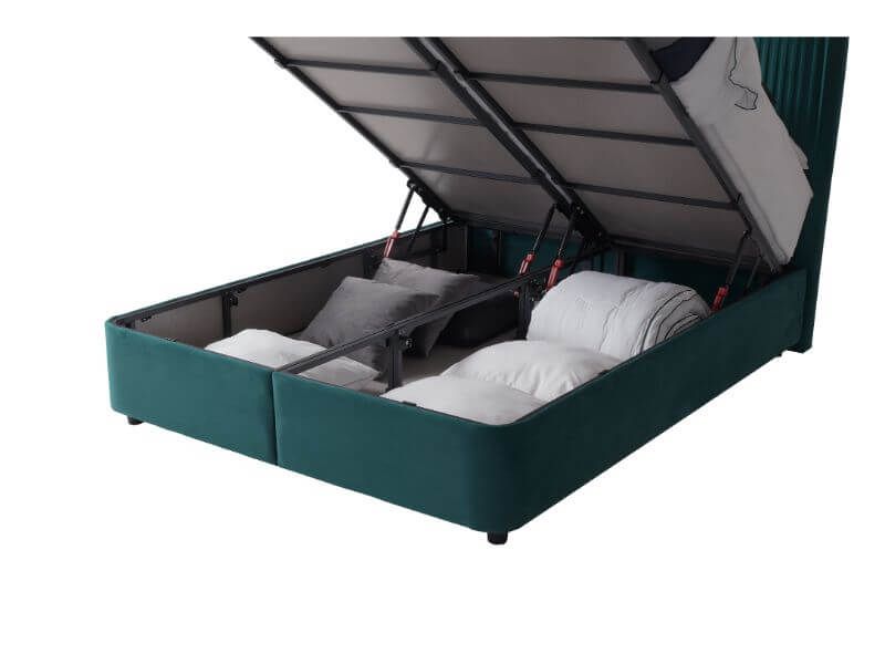 Furniture Link Lyla Green Fabric Ottoman Bed