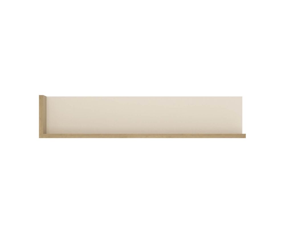 FTG Lyon Riviera Oak and White High Gloss 120cm Wall Shelf