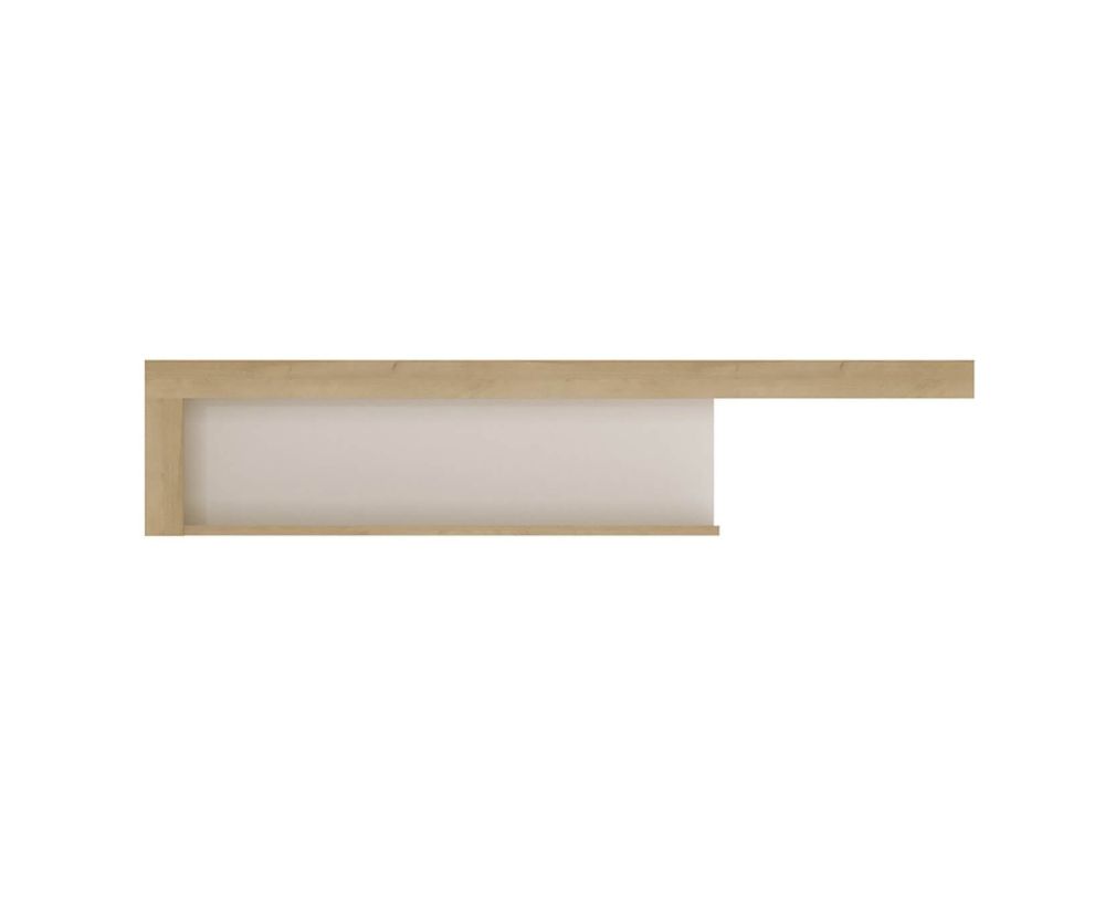 FTG Lyon Riviera Oak and White High Gloss 130cm Wall Shelf