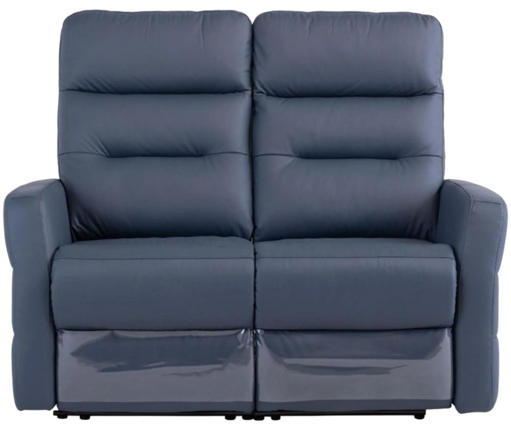 World Furniture Madison Blue Leather Electric Recliner 2 Seater Sofa