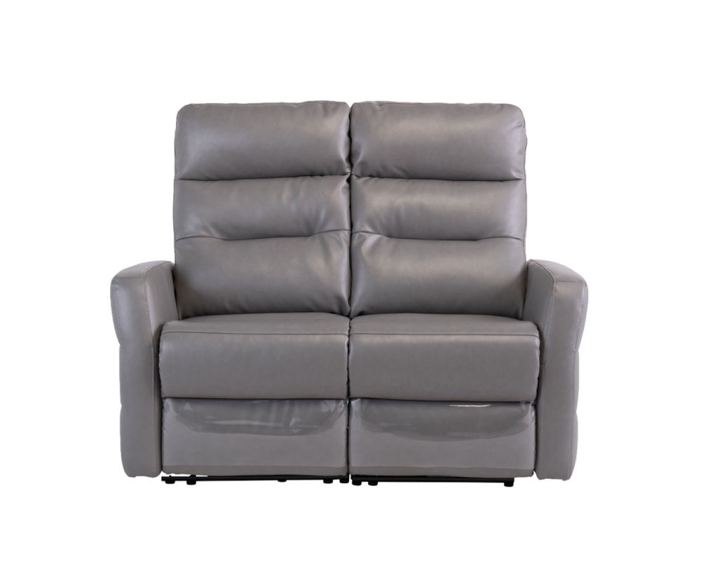 World Furniture Madison Grey Leather Electric Recliner 2 Seater Sofa
