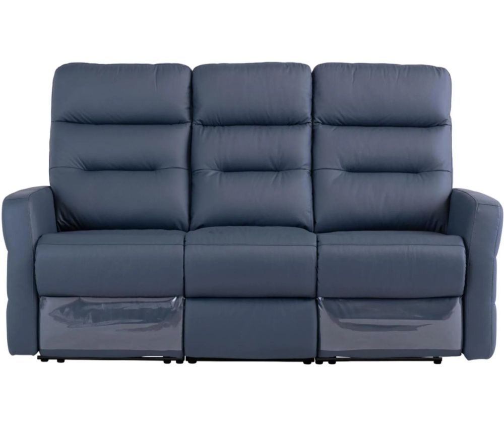 World Furniture Madison Blue Leather Electric Recliner 3 Seater Sofa