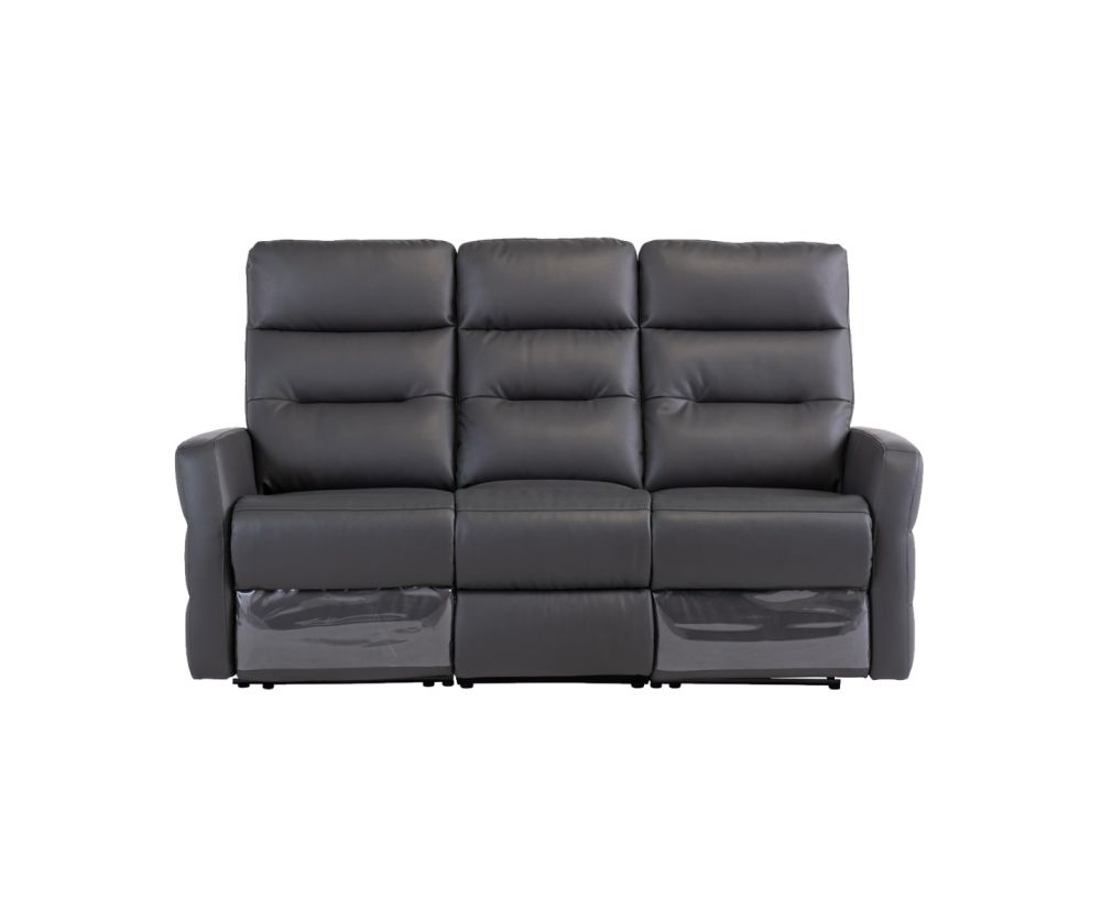 World Furniture Madison Charcoal Leather Electric Recliner 3+1+1 Sofa Set