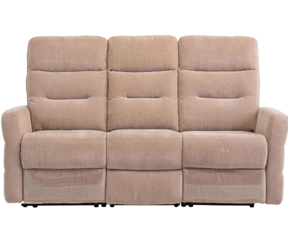 World Furniture Madison Mink Herringbone Fabric Electric Recliner 3 Seater Sofa