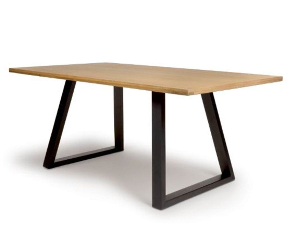 Furniture Link Madrid Oak 180cm Rectangular Dining Table Only