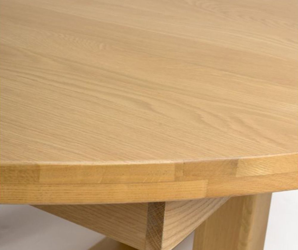 Furniture Link Madrid Oak 160cm Round Extending Dining Table Only