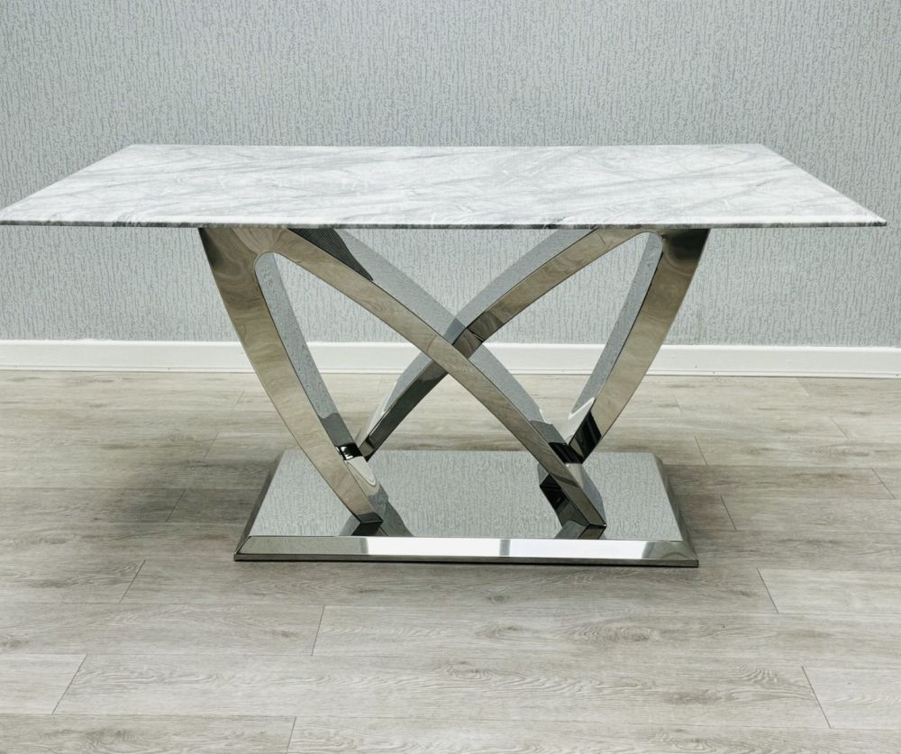 California 180cm Grey Marble Dining Table