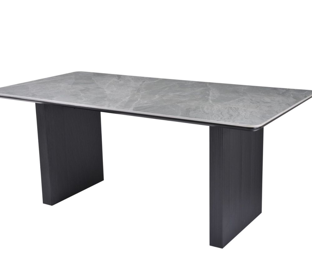 Engelberg 180cm Grey & Black Dining Table