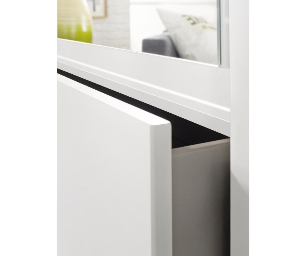 Rauch Mainz Alpine White Carcase with Alpine White Front 5 Door 3 Mirror Combi Wardrobe with Drawers