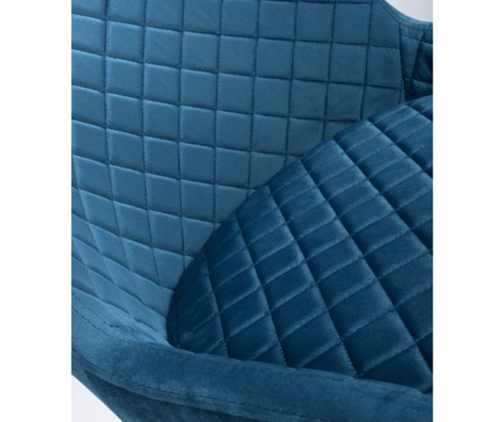 Furniture Link Malmo Blue Velvet Fabric Dining Chair in Pair