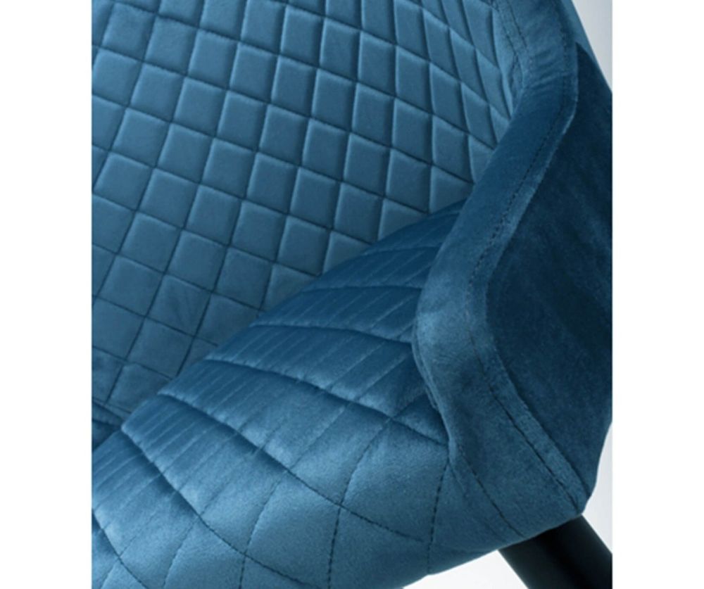 Furniture Link Malmo Blue Velvet Fabric Dining Chair in Pair