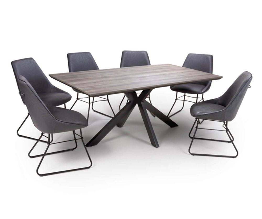 Furniture Link Manhattan Grey 180cm Rectangular Dining Table Only