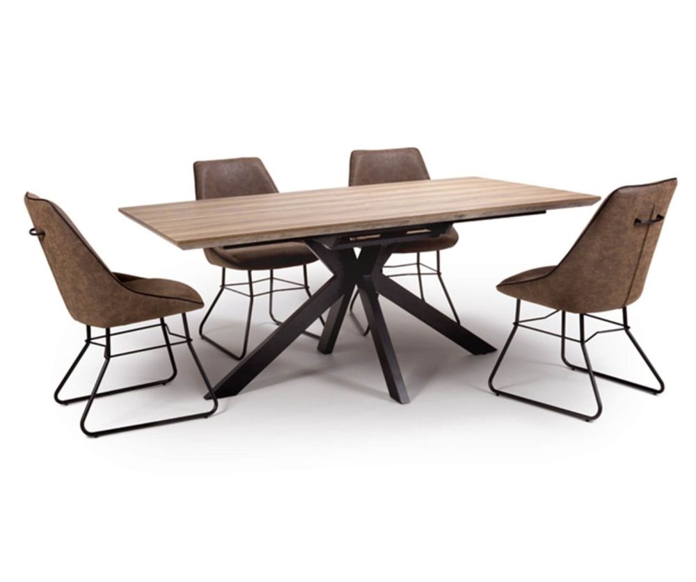 Furniture Link Manhattan Light Walnut Extending Dining Table(180-220cm)