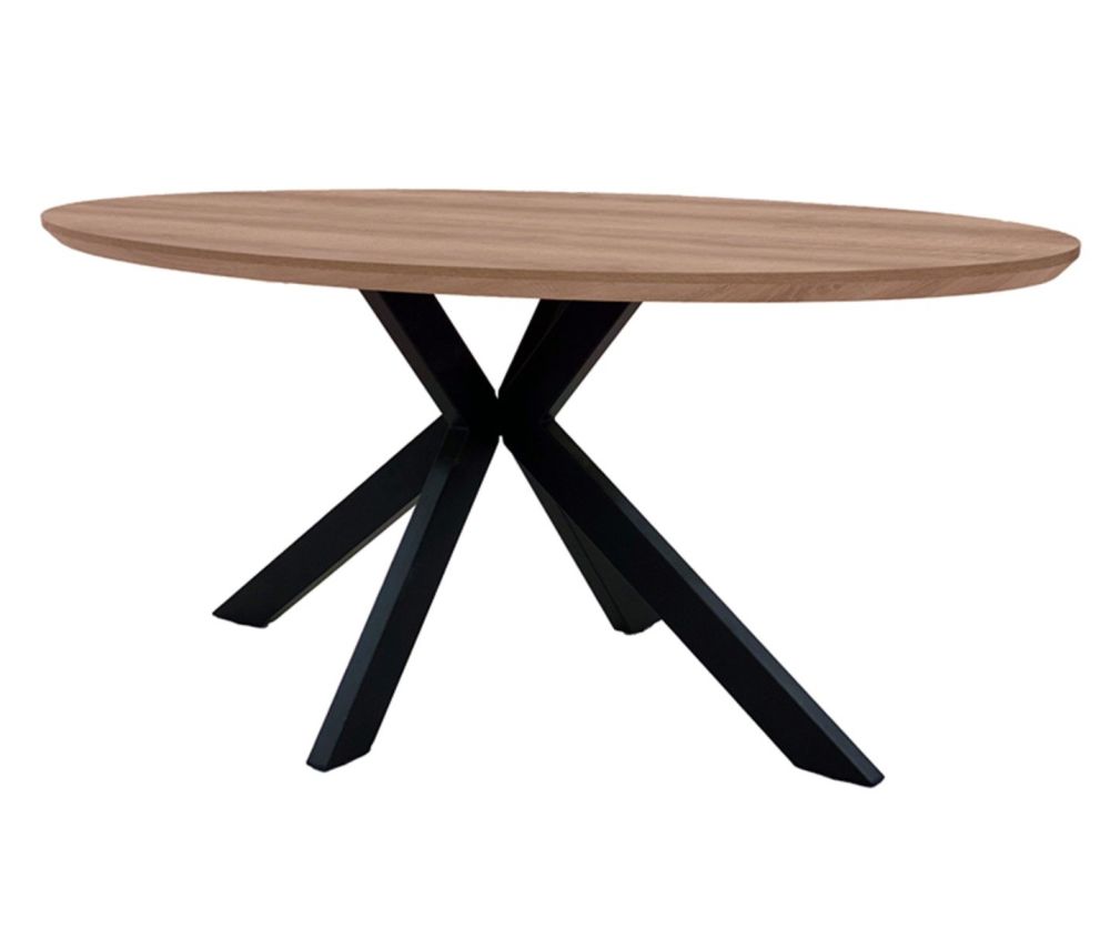 Furniture Link Manhattan Light Walnut Round Dining Table(W120cm)