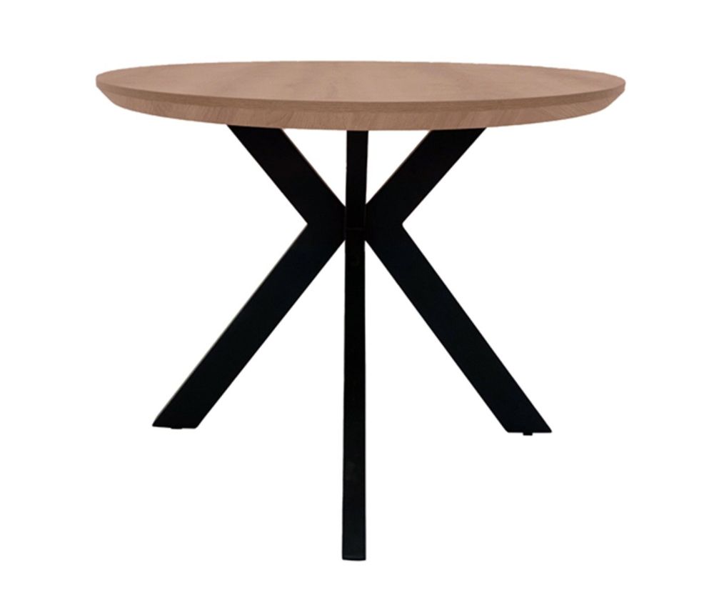 Furniture Link Manhattan Light Walnut Round Dining Table(W120cm)