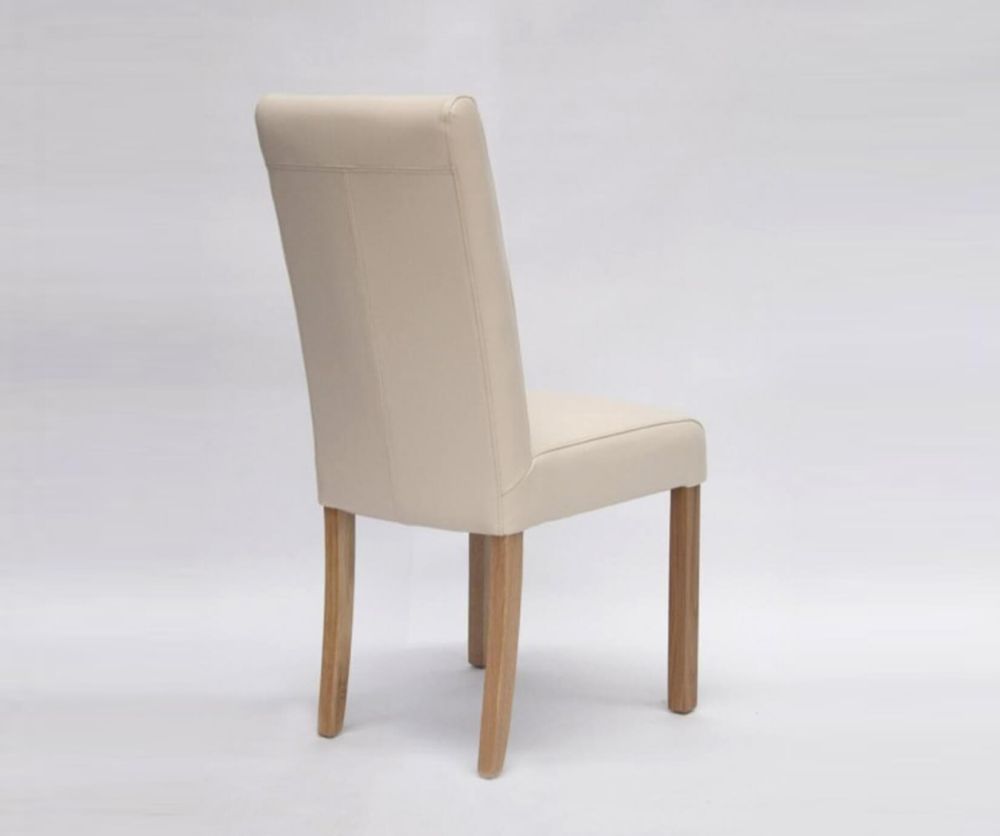Homestyle GB Marianna Cream Bycast Leather Dining Chair in Pair