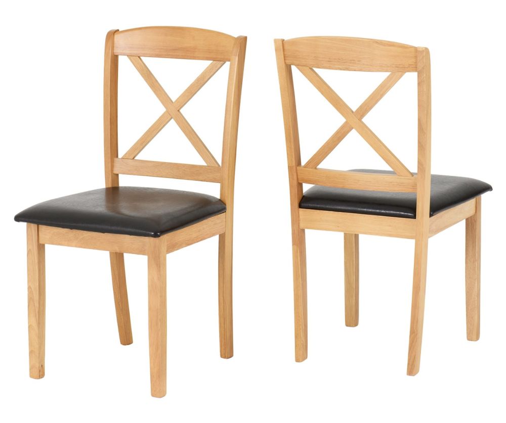 Seconique Mason Oak Dining Chair in Pair