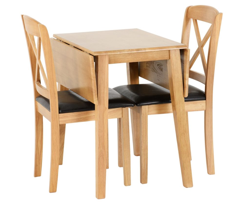 Seconique Mason Oak Double Drop Leaf Dining Set with 2 Chairs