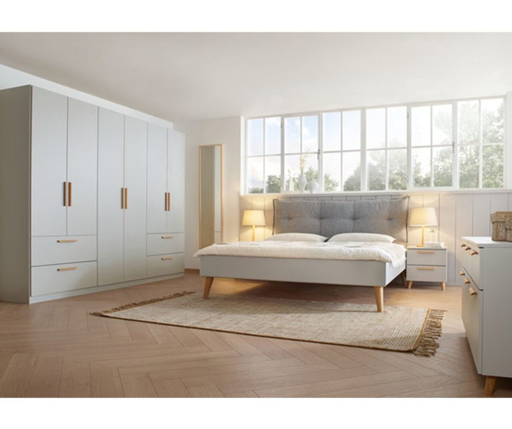 Rauch Modern Mavi-Extra Alpine White Fabric Bed Frame