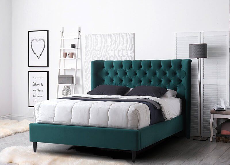 Furniture Link Mayfair Green Fabric Bed Frame