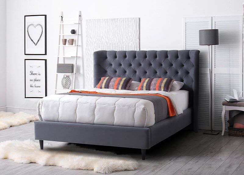Furniture Link Mayfair Grey Fabric Bed Frame