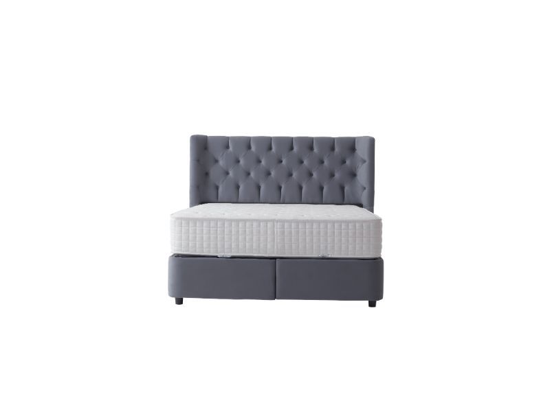 Clearance Furniture Link Mayfair Grey Fabric Double Size Ottoman Bed