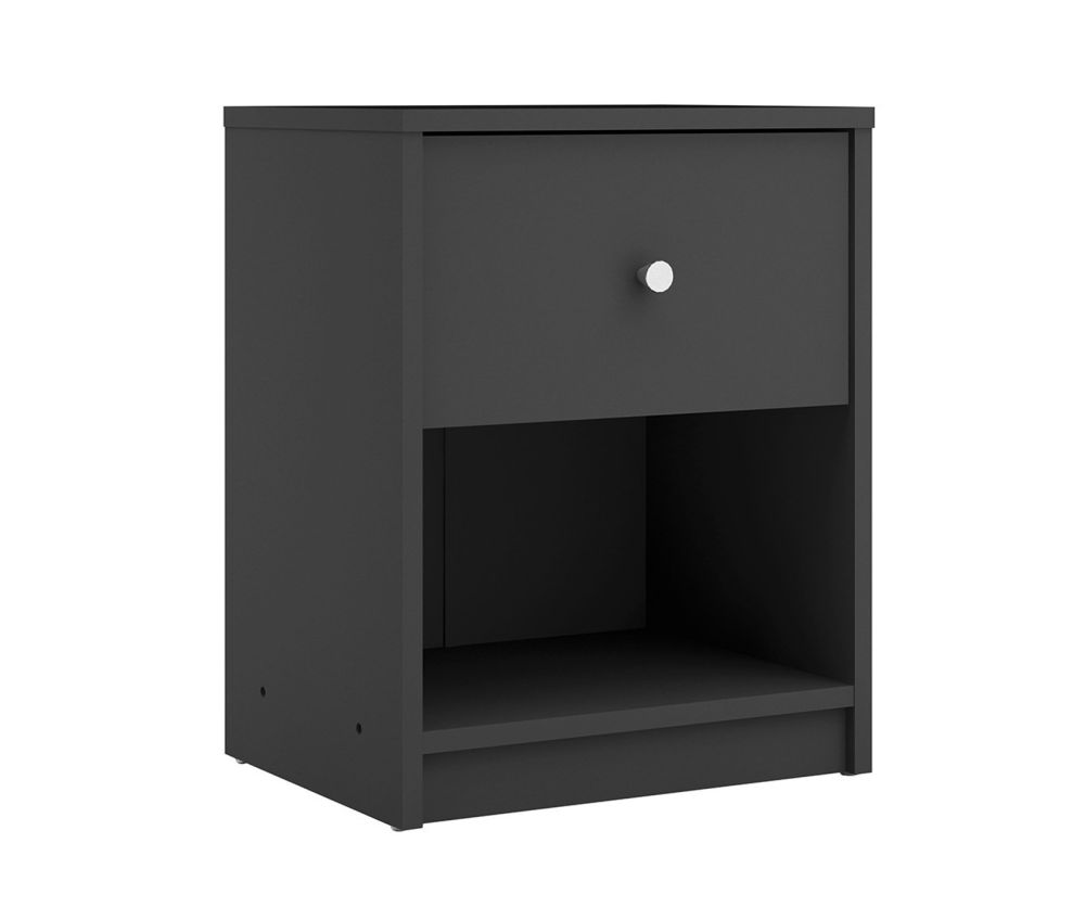 FTG May Black 1 Drawer Bedside