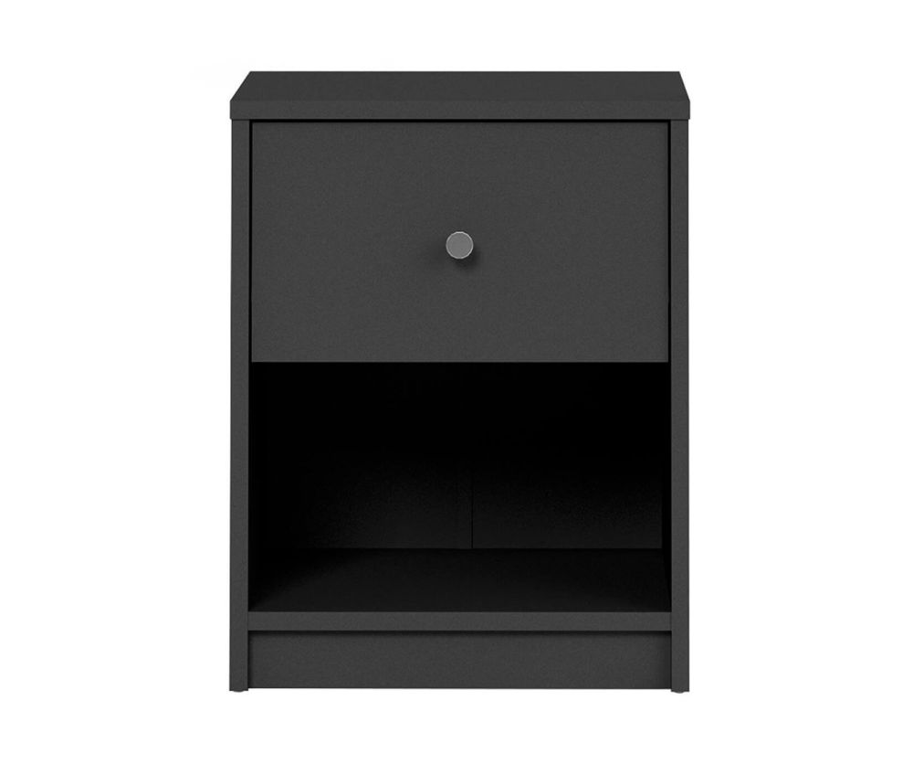 FTG May Black 1 Drawer Bedside