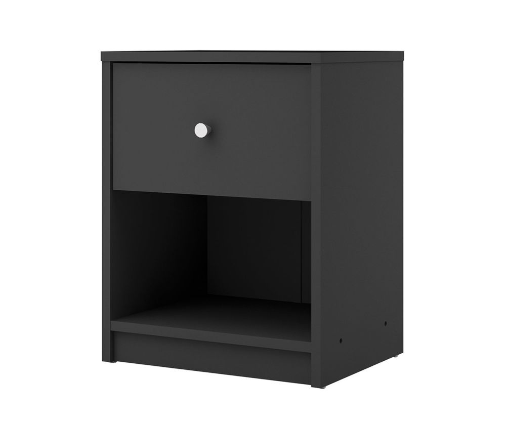 FTG May Black 1 Drawer Bedside