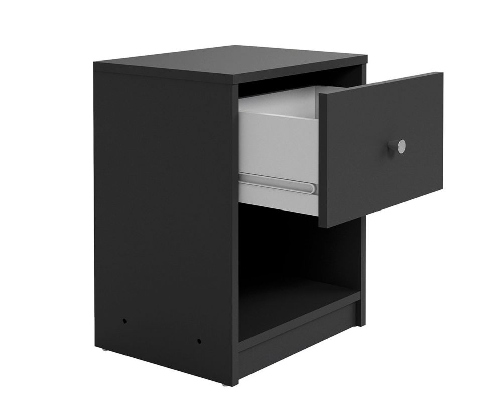 FTG May Black 1 Drawer Bedside